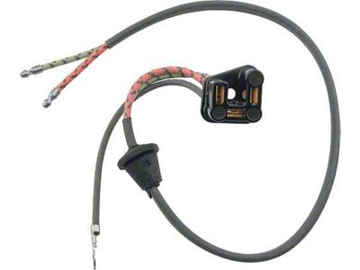 Ford Pickup Truck Headlight Socket Wire - Braided Wire - Short Ground - 21 Long - With Grommet
