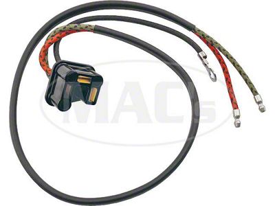 Ford Pickup Truck Headlight Socket Wire - Braided Wire - Short Ground Wire - 24 Long - Without Grommet