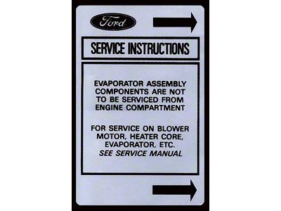 Ford Pickup Truck Heater Decal - Air Service Instrument
