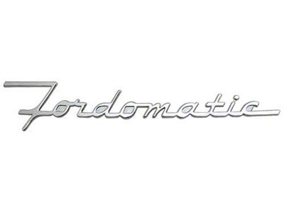 Ford Pickup Truck Hood Nameplate - Ford-o-matic - Chrome - Mounts On Front Of Hood - F100 Thru F350