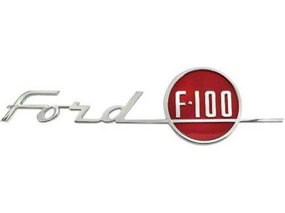 Ford Pickup Truck Hood Side Emblems - Chrome - Ford F-100
