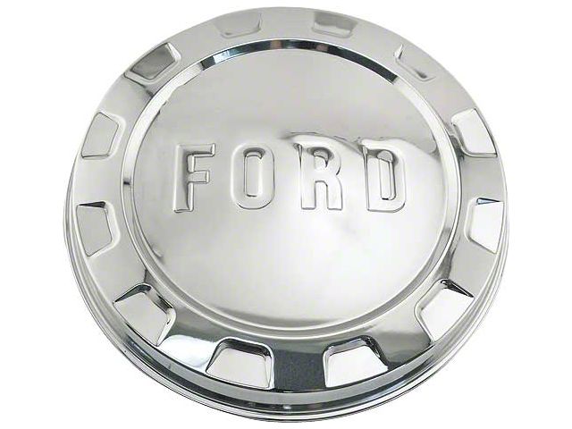 Ford Pickup Truck Hub Cap - Stainless Steel - Ford In Embossed Block Letters Across The Center - Unpainted
