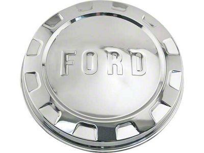 Ford Pickup Truck Hub Cap - Stainless Steel - Ford In Embossed Block Letters Across The Center - Unpainted