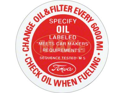 Ford Pickup Truck Oil Filler Cap Decal