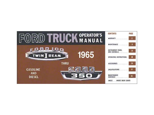 1965 Ford Truck Owners Manual