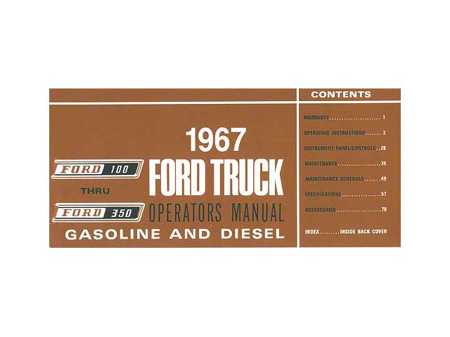 1967 Ford Truck Owners Manual