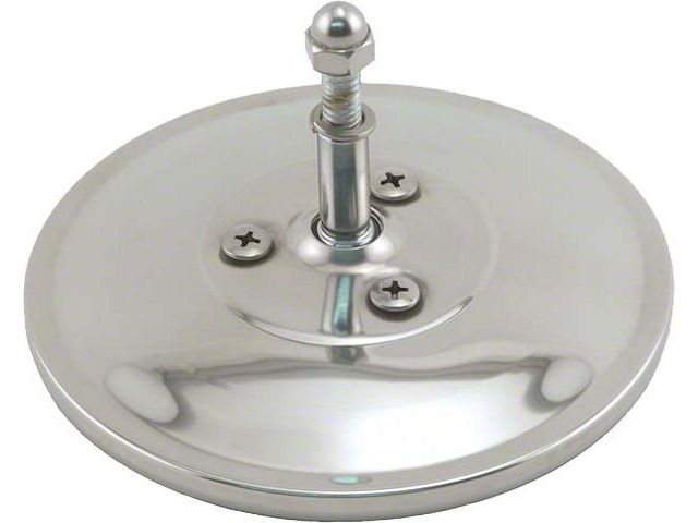 Mirror Head/ Stainless/ 4 Dia./for Hinge Pin Mirror (Also 1935-1940 Passenger except Open Car)