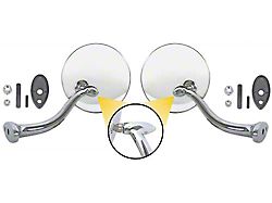 Ford Pickup Truck Outside Rearview Mirror Assemblies - Round Head - Left & Right