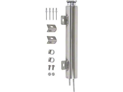 Ford Pickup Truck Radiator Overflow Tank - Polished Stainless Steel - 13 Long - 1-1/4 Pint Capacity