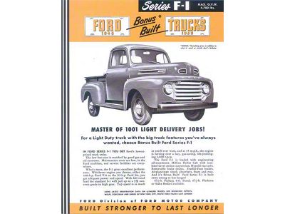 1949 Ford Truck F-1 Fold Out Color Sales Brochure