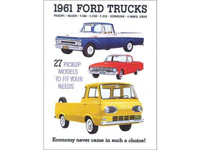 Ford Pickup Truck Sales Brochure - F100 Thru F350 - Econoline and Falcon Ranchero - 15 Pages (Covers F100 thru F350 Econoline and Falcon Ranchero)