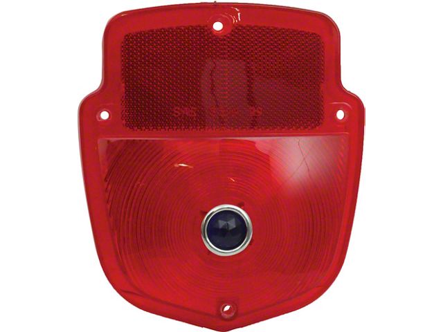 Ford Pickup Truck Tail Light Lens - Shield Type - Red GlassLens With Blue Dot Lens - Flareside Pickup