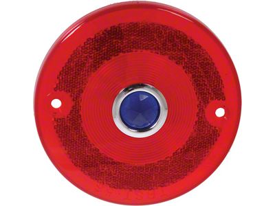 Tail Light Lens/ With Blue Dot/ Round/ 53-54 Pickup