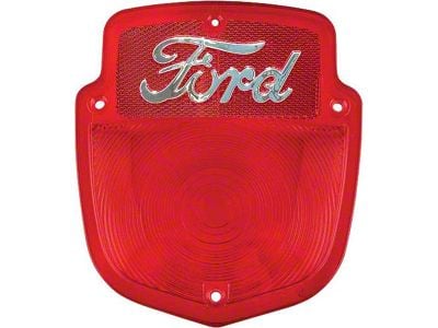 Ford Pickup Truck Tail Light Lens - Shield Type - Chrome Ford Script - Flareside Pickup