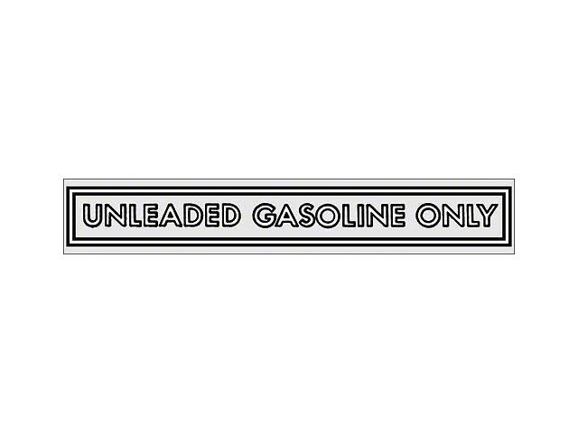Ford Pickup Truck Unleaded Fuel Only Decal - 5 Long - Straight White Letters With A Black Outline & A Dual Black Line Border
