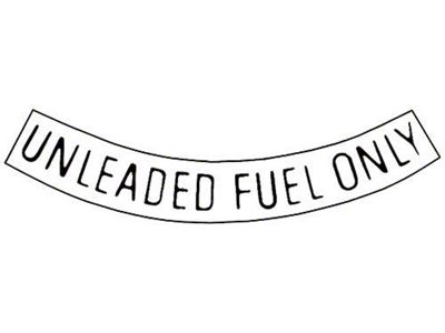 Ford Pickup Truck Unleaded Fuel Only Decal - 3 Long - Curved - Black Letters