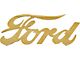Ford Script Emblem - Brass - 3-5/8 High X 7-7/8 Long