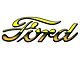 Ford Script Emblem - Brass - 3-5/8 High X 7-7/8 Long