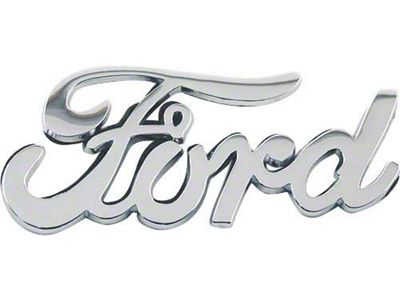 Ford Script Emblem - Chrome - Adhesive Backed - 3 Wide X 1/2 High
