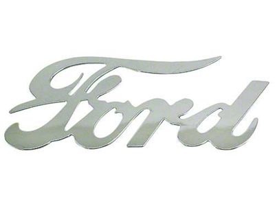 Ford Script Emblem - Die Cut Chrome Plated - 3-5/8 High X 7-7/8 Long