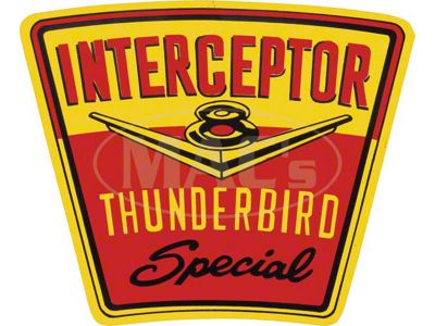 Ford Thunderbird Air Cleaner Decal, Thunderbird Interceptor, 1958