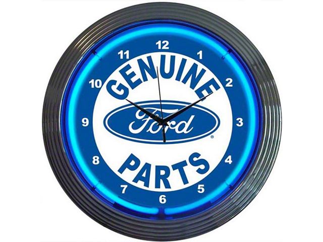 Ford Thunderbird Clock, Blue Neon, Ford Genuine Parts Design