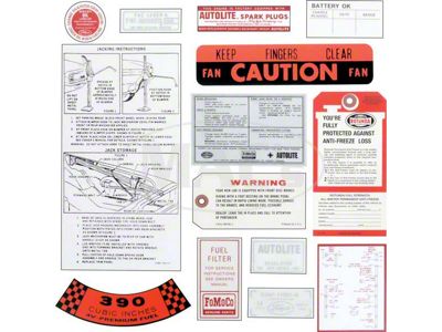 Ford Thunderbird Decal Kit, 14 Pieces, 1965