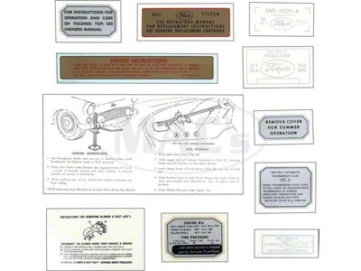 Ford Thunderbird Decal Kit, 1956, 12 Pieces