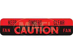 Ford Thunderbird Fan Decal, Caution, 1961-66