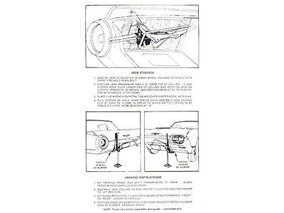Ford Thunderbird Jack Instruction Decal, 1961