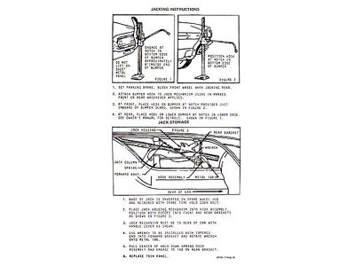 Ford Thunderbird Jack Instruction Decal, 1964