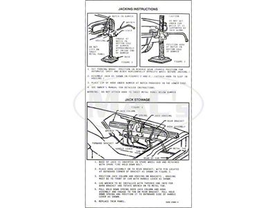 Ford Thunderbird Jack Instruction Decal, 1966