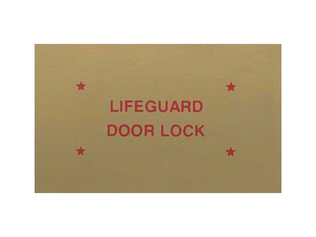 Ford Thunderbird Lifeguard Door Lock Decal, 1957
