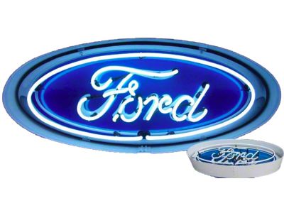 Ford Thunderbird Neon Sign, Ford Oval Design With Metal Surround