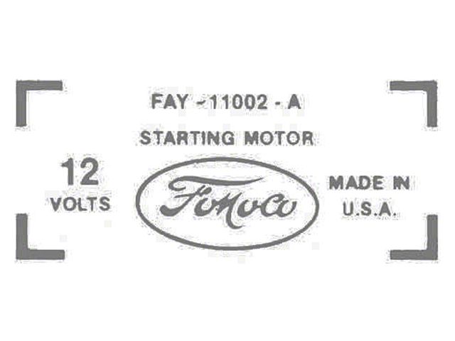 Ford Thunderbird Starter Decal, 430 V8, FAY-11002-A, 1959-60