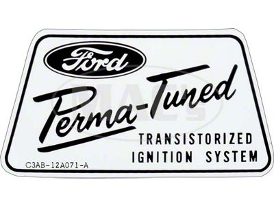 Ford Thunderbird Transistorized Ignition Cover Decal, 1964-66