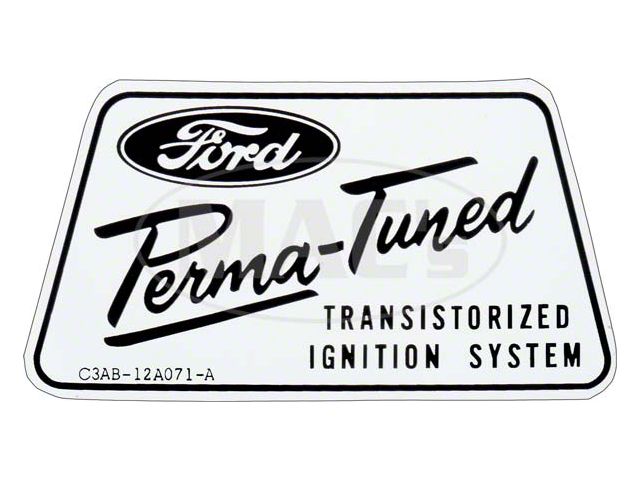 Ford Thunderbird Transistorized Ignition Cover Decal, 1964-66