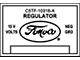 Ford Thunderbird Voltage Regulator Decal, 40 Amp, C3TF-B, 1963