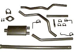2.25-Inch Dual Exhaust System with Standard Turbo Muffer; Rear Exit (80-96 5.8L F-150, F-250 w/ 2-1/4-Inch Exhaust at the Converter)