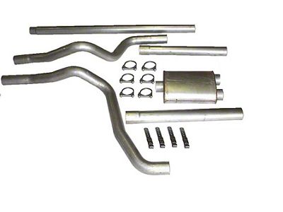 3-Inch Dual Exhaust System with HVS Performance Muffer; Rear Exit (80-96 5.8L F-150, F-250 w/ 2-1/4-Inch Exhaust at the Converter)