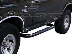 3-Inch Round Side Step Bars; Black (80-97 F-150, F-250, F-350 Regular Cab)