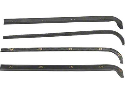 Ford Pickup Truck Belt Weatherstrip Kit - From Serial K40,001 - 4 Pieces - Right & Left Inner/Outer Mounting Clips Are Preinstalled