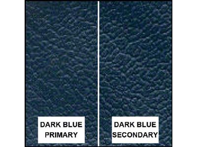 Ford Pickup Truck Bench Seat Cover Set - Ford F250 XLT Ranger - Dark Blue Corinthian Grain Vinyl With Dark Blue Corinthian Grain Vinyl Inserts