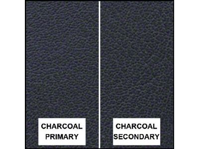Ford Pickup Truck Bench Seat Cover Set - Ford F250 XLT Ranger - Charcoal Corinthian Grain Vinyl With Charcoal Corinthian Grain Vinyl Inserts