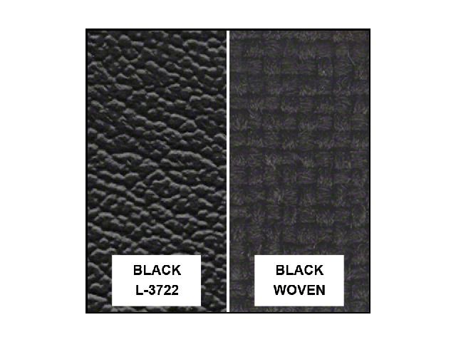 Ford Pickup Truck Bench Seat Cover Set - Ford F250 XLT Ranger - Black Corinthian Grain Vinyl With Ebony Woven Cloth Inserts