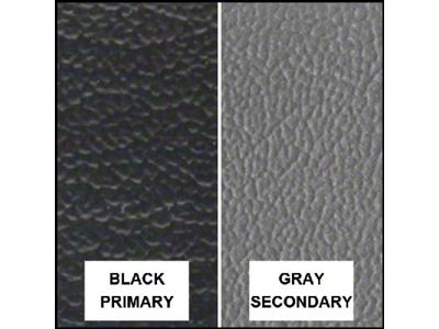 Ford Pickup Truck Bench Seat Cover Set - Ford F250 XLT Ranger - Black Corinthian Grain Vinyl With Gray Corinthian GrainVinyl Inserts