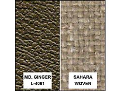 Bench Seat Cover Set - Ginger Corinthian Grain Vinyl With Sahara Woven Cloth Inserts (73-79 F-100; 73-79 F-250; 73-79 F-350; 75-79 F-150)
