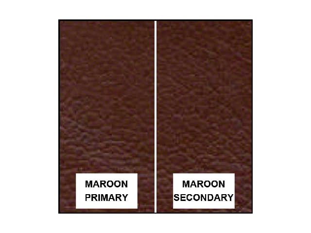 Ford Pickup Truck Bench Seat Cover Set - Ford F250 XLT Ranger - Maroon Corinthian Grain Vinyl With Maroon Corinthian Grain Vinyl Inserts