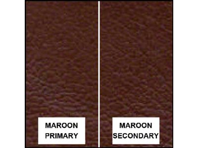 Ford Pickup Truck Bench Seat Cover Set - Ford F250 XLT Ranger - Maroon Corinthian Grain Vinyl With Maroon Corinthian Grain Vinyl Inserts