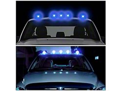 Blue LED Cab Roof Lights; Black (80-96 F-150, F-250, F-350)